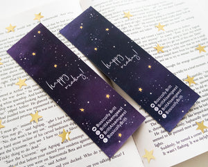 Set of 2 Galaxy Gold Foil Bookmarks