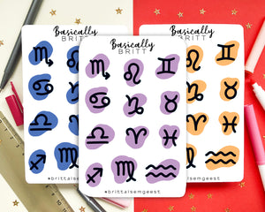 Zodiac Symbols Sticker sheet