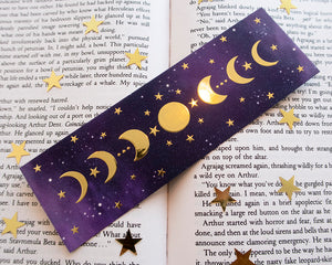 Moon Phases Gold Foil Bookmark