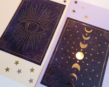 Load image into Gallery viewer, Set of 2 Magical Moon Gold Foil Prints

