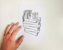Load image into Gallery viewer, Stack of Books Print A5
