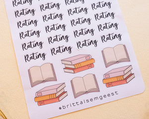 Word 'Rating' Sticker sheet