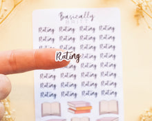 Load image into Gallery viewer, Word &#39;Rating&#39; Sticker sheet

