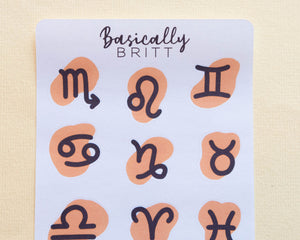 Zodiac Symbols Sticker sheet