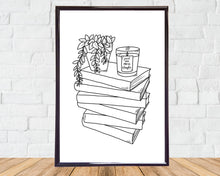 Load image into Gallery viewer, Stack of Books Print A5
