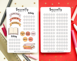 Reading Journal Tracking Stickers
